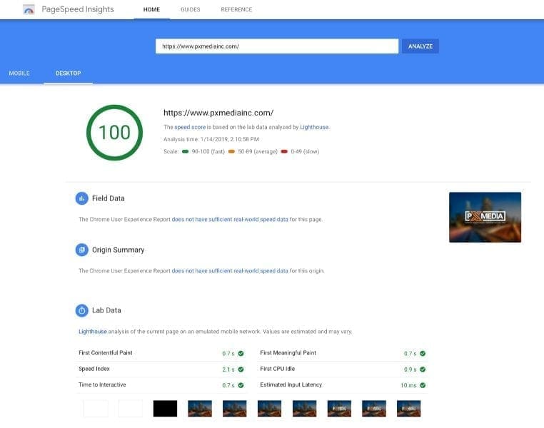 Google PageSpeed Insights Report
