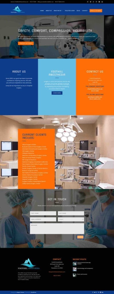 Marketing services for anesthesiology