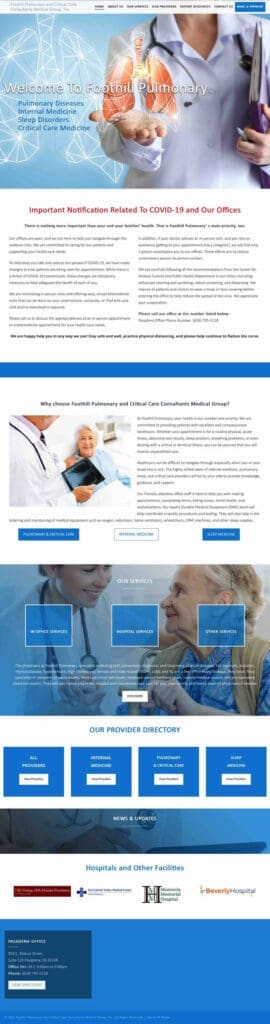 Healthcare Doctors group web design marketing